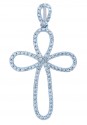 Diamond Pendants - Gold Loop Cross Pendant with Diamonds