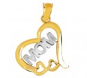 Mom Gold Pendant In Heart