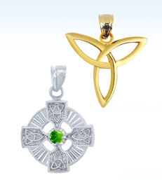 celtic pendants, trinity pendants, gold celtic pendants, silver celtic pendants