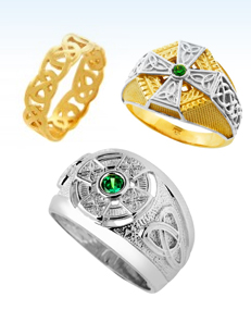 celtic rings, mens celtic rings, emerald rings