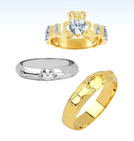 claddagh wedding bands, irish wedding rings