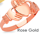 rose gold claddagh rings, gold claddagh rings