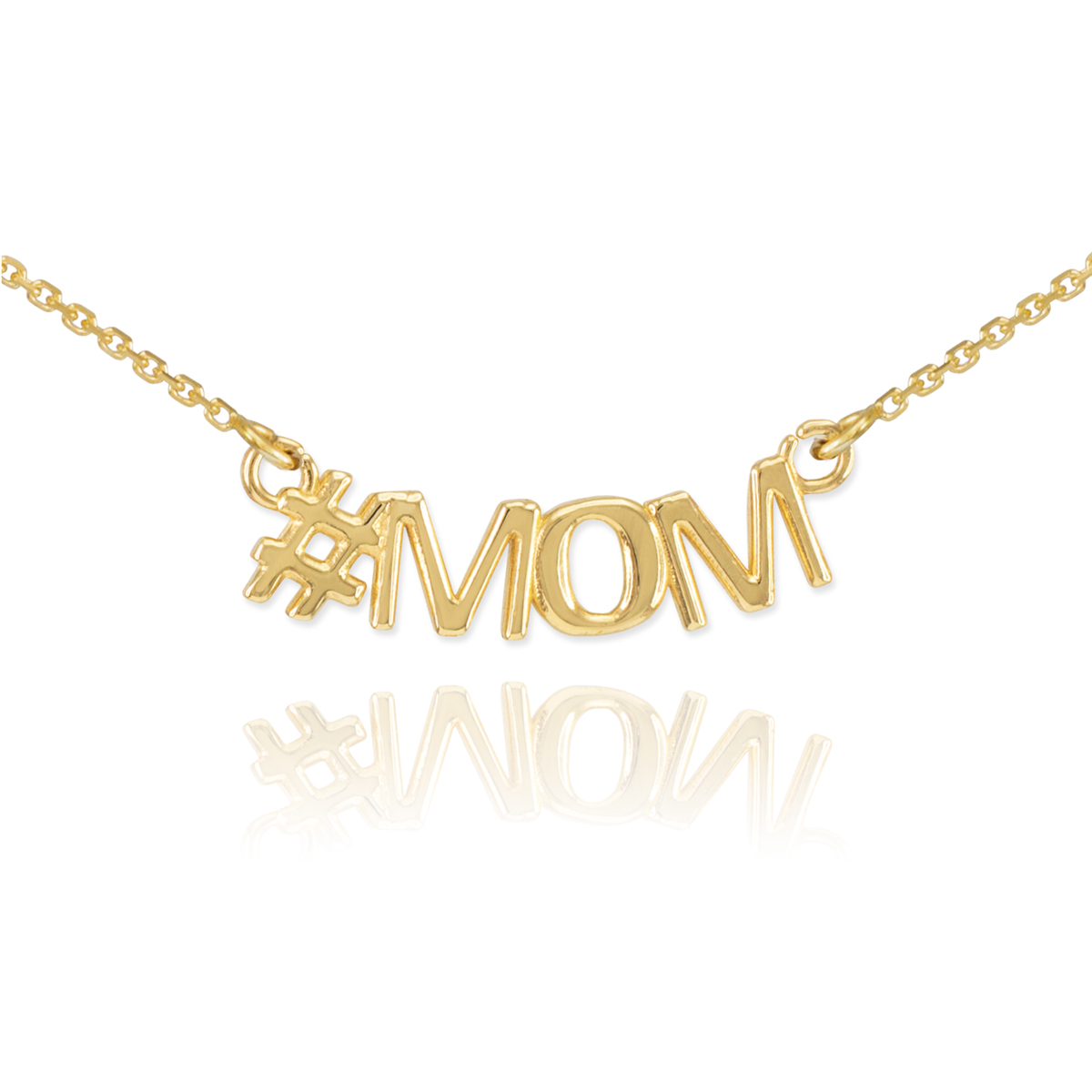 Gold #MOM Necklace