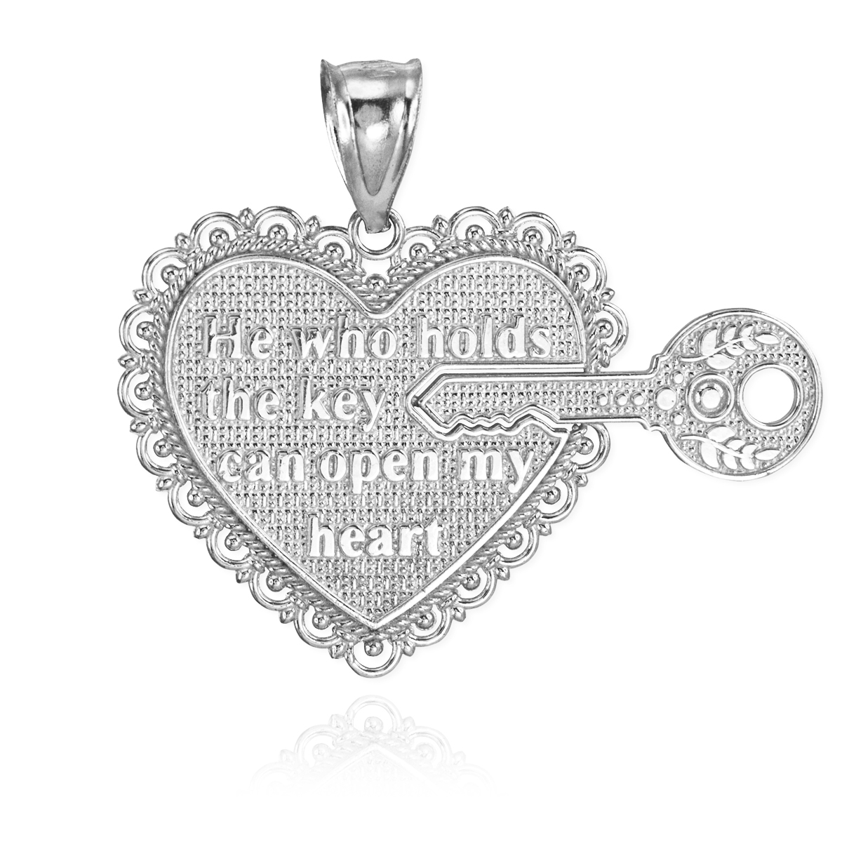 White Gold Key of my Heart Pendant