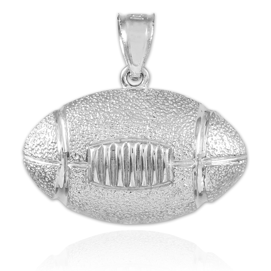 White Gold American Football Pendant