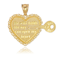Gold Key of my Heart Pendant