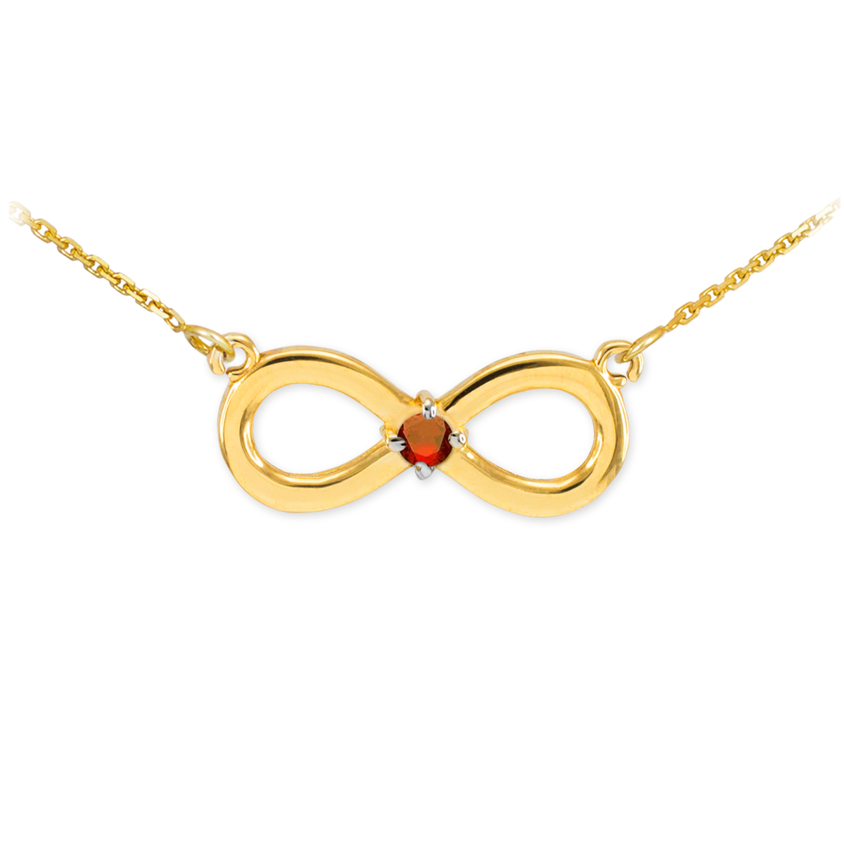 Gold Infinity Birthstone Necklace
