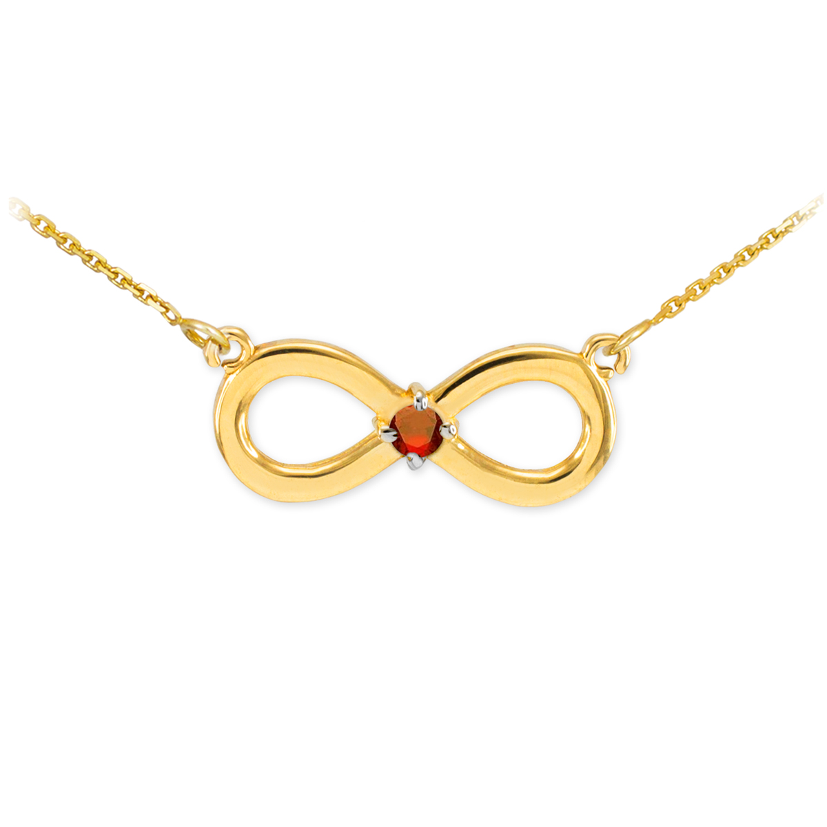 Gold Infinity Birthstone Necklace