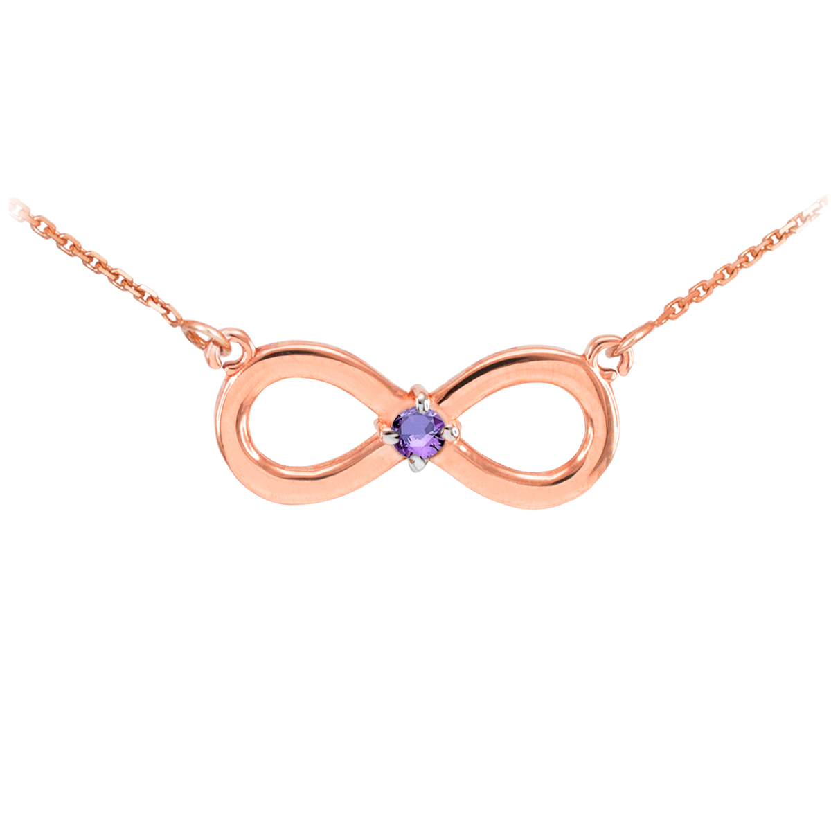 Gold Infinity Birthstone Necklace
