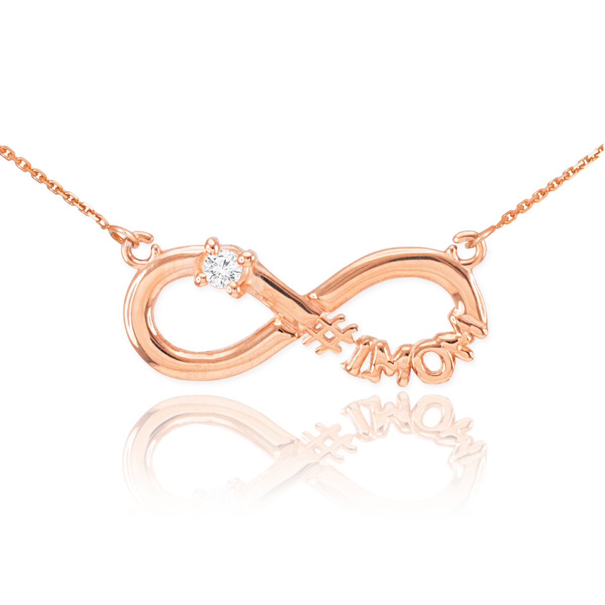 Rose Gold Mom Infinity Necklace