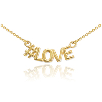 Gold #LOVE Necklace